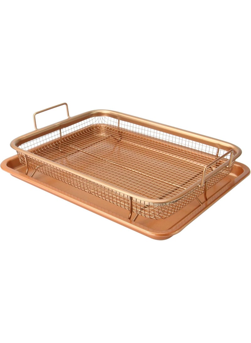 Air Fryer Mesh Basket with Drip Tray – Non-Stick – Oven & Air Fryer Safe - Image 2